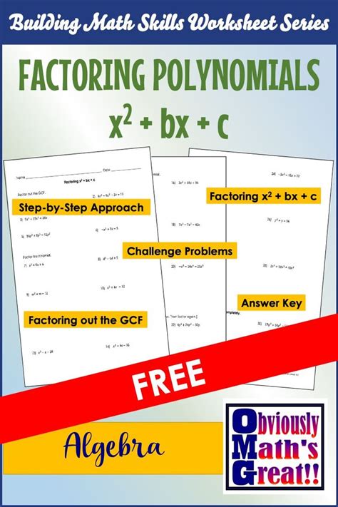 Factoring X2 Bx C Worksheet Answers - Promotiontablecovers