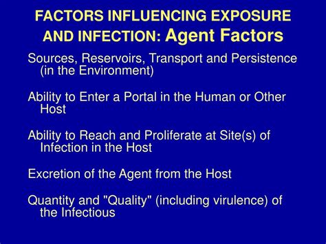 Factors Influencing Exposure