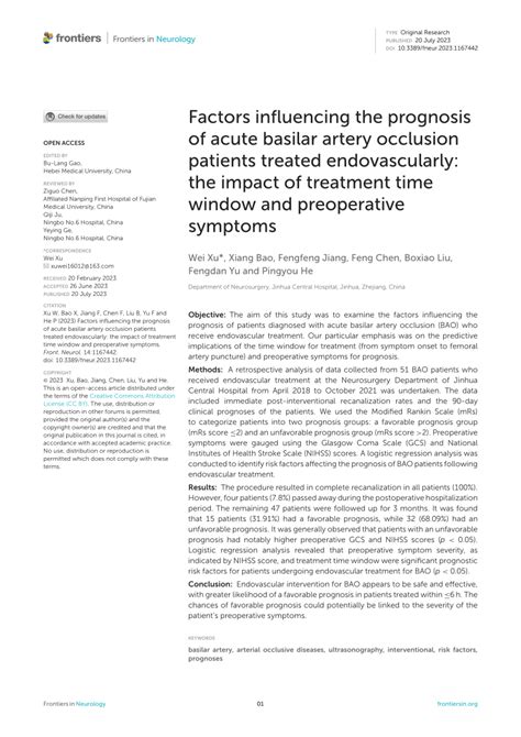 Factors Influencing Prognosis