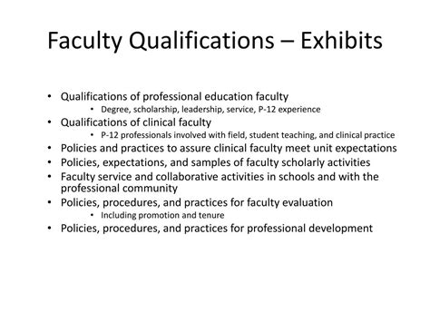 Faculty Qualifications