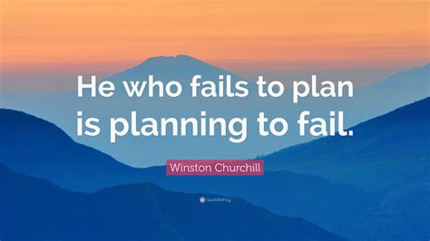 Fail to plan, plan to fail