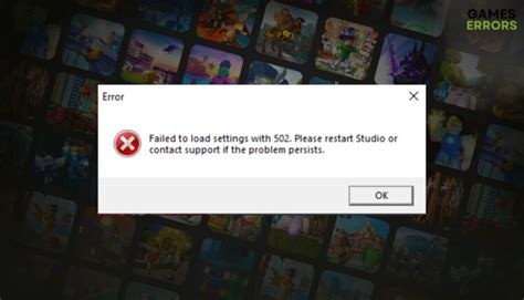 Failed to load settings with 502 Roblox studio - how to fix -