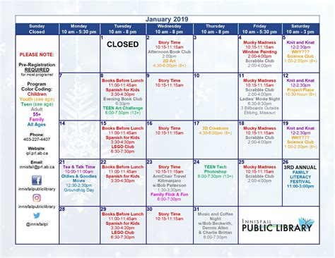 Fairbanks Activities Calendar