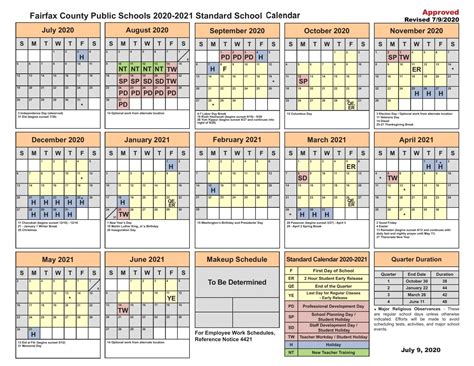 Fairfax County Academic Calendar