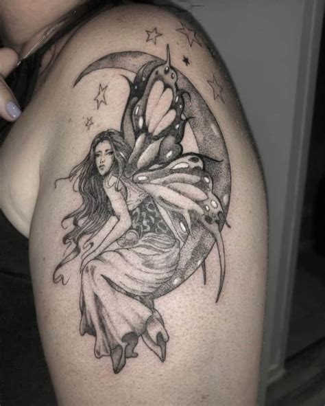 Fairy And Moon Tattoos
