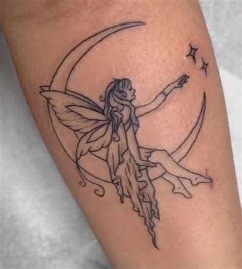 Fairy In Moon Tattoo