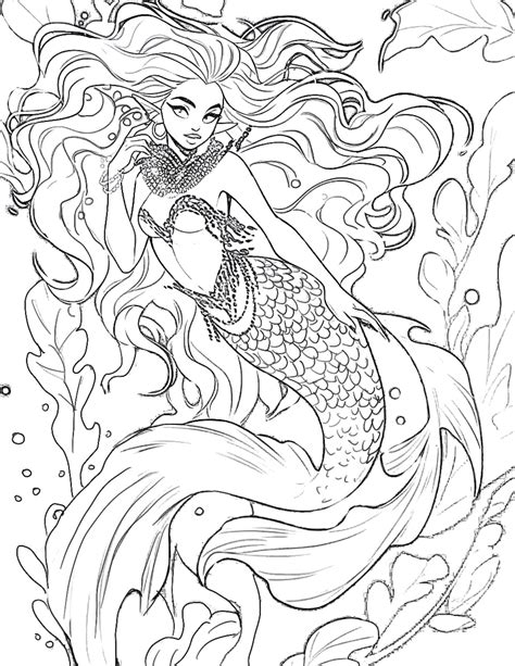 Fairy Mermaid Coloring Pages