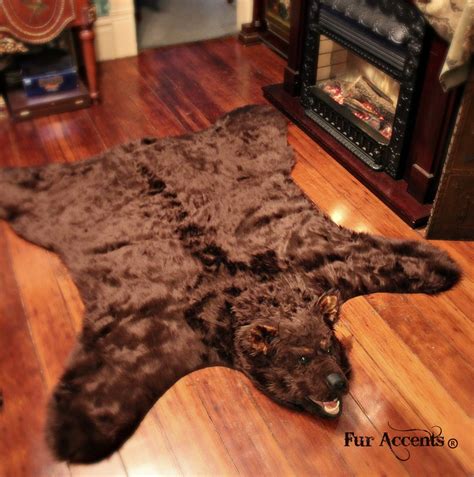 Faux Fur or Animal Cruelty? Choose Your Conscience's Comforting Companion with the Faux Bear Skin Rug