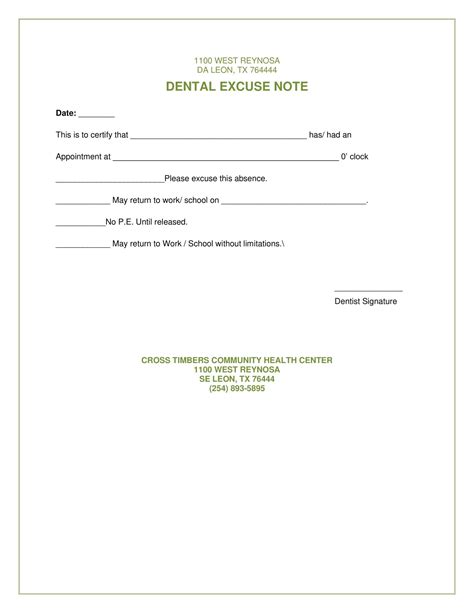 Fake Dentist Note | Template Business