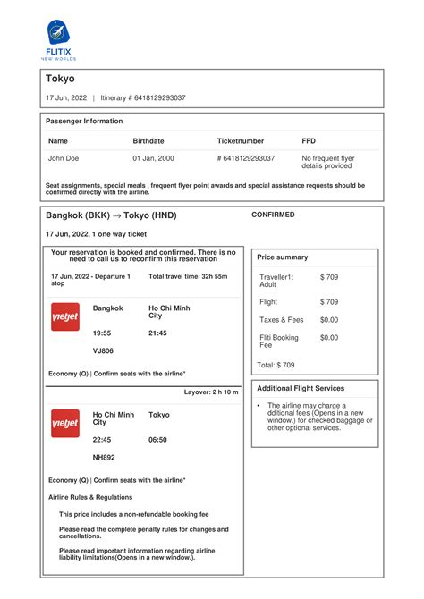 Fake Flight Ticket Generator