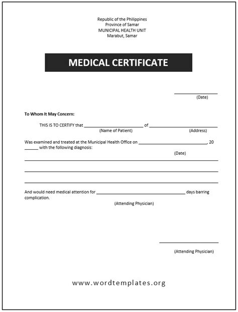 Fake Medical Certificate Template Download | TEMPLATES EXAMPLE