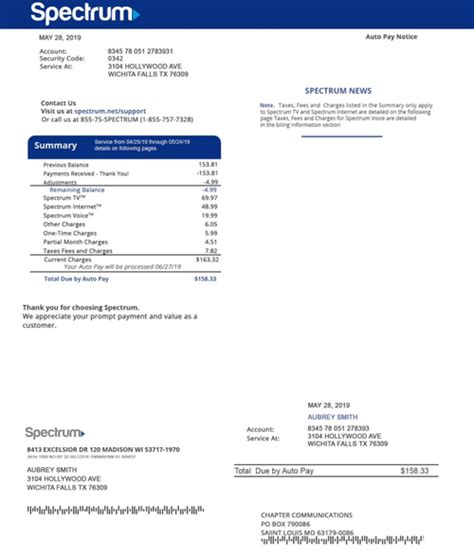 Fake Spectrum Bill Template Free – Free Editable Template & Examples ...