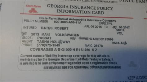 Fake State Farm Insurance Card Template