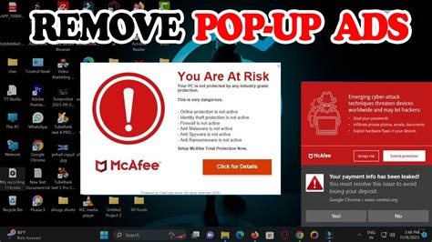 Fake popup ad