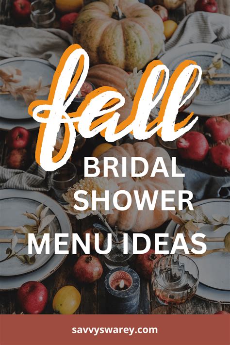 Fall Bridal Shower Menu Planning Table