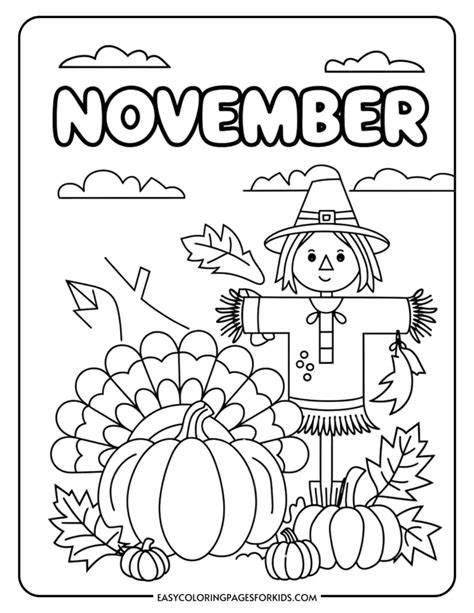 Fall Coloring November Coloring Pages For Kids