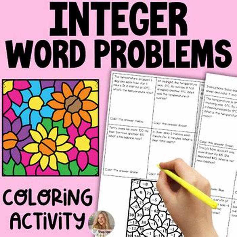 Fall Into Math Coloring Fun Integer Word Problems