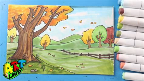 Fall Landscape Drawing