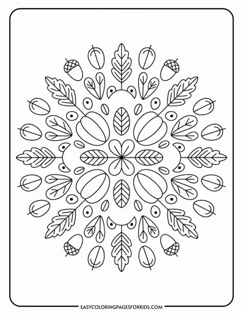 Fall Mandala Coloring Pages Printable