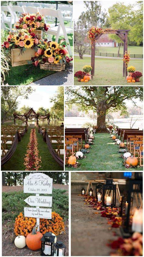 Fall Wedding Aisle Markers