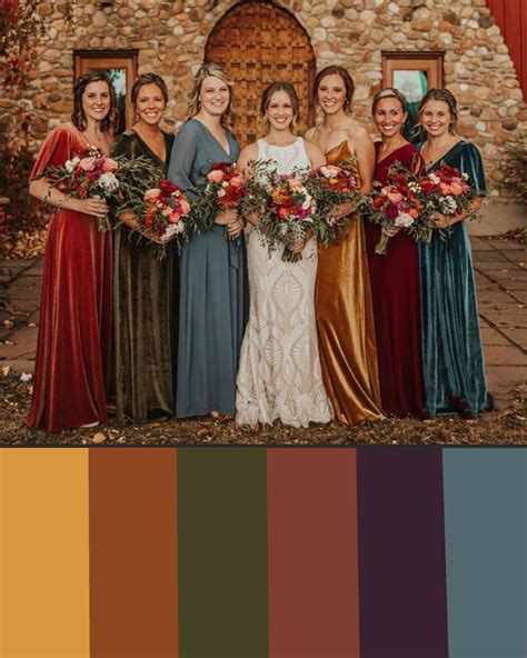 Fall Wedding Bridesmaid Dress Color Chart