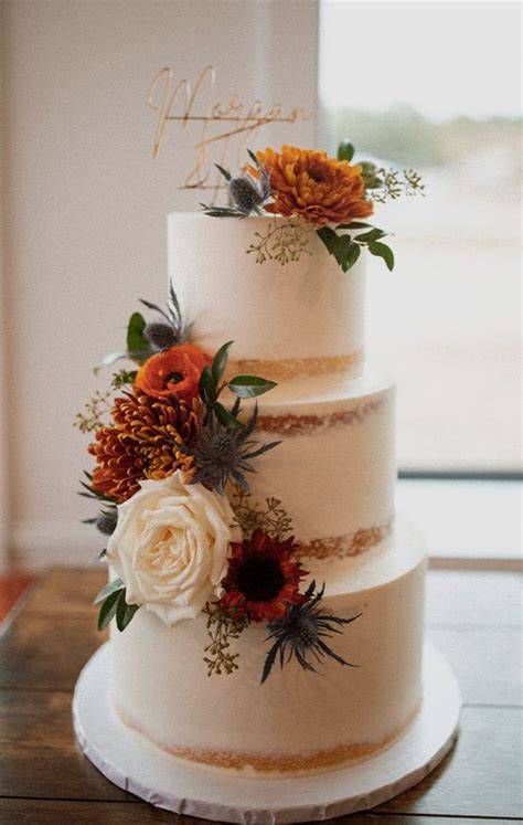 Fall Wedding Cake Flowers: Table Breakdown