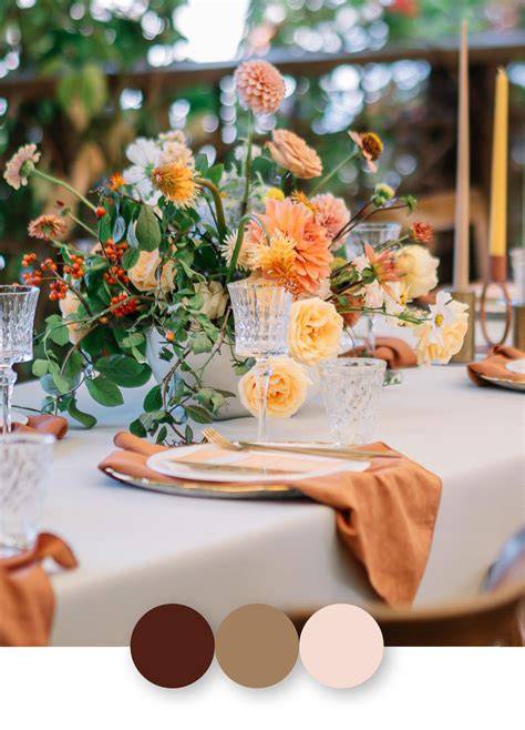 Fall Wedding Color Combinations Table
