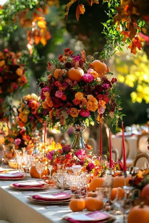 Fall Wedding Flower Table Arrangements Color Palettes