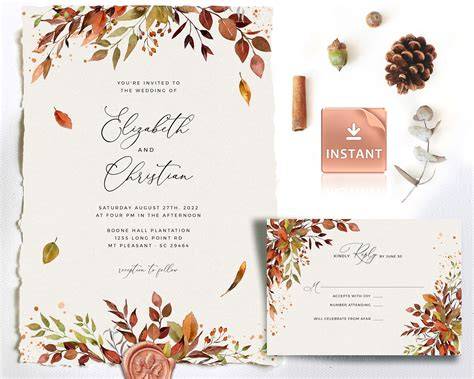 Fall Wedding Shower Invitations: Charming Designs