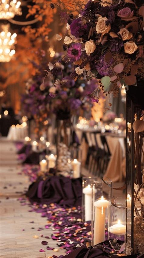 Fall Wedding With Purple: Lighting
