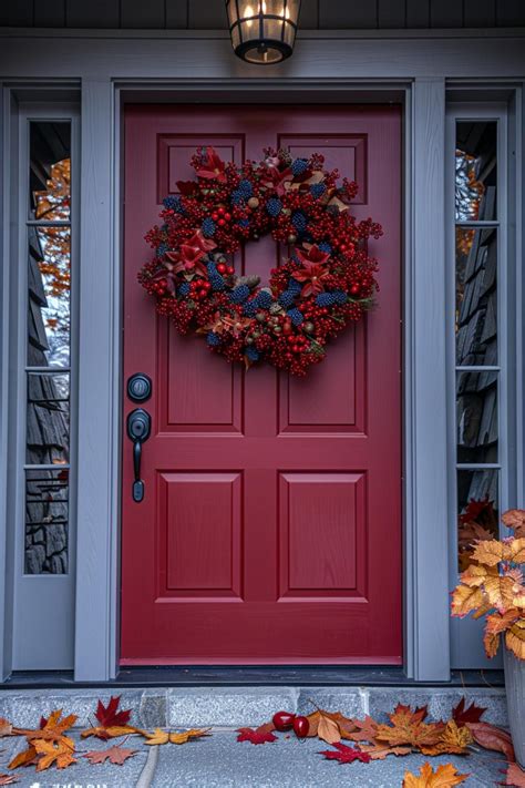 Fall Wreath Ideas For Red Doors