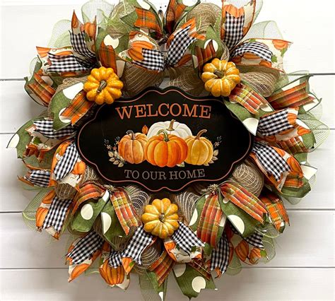 Fall Wreath with Pumpkins