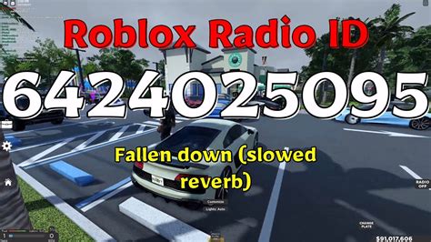 Fallen Down (slowed + Reverb) Roblox Code