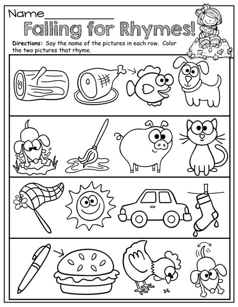 Falling For Rhymes Worksheet Answers