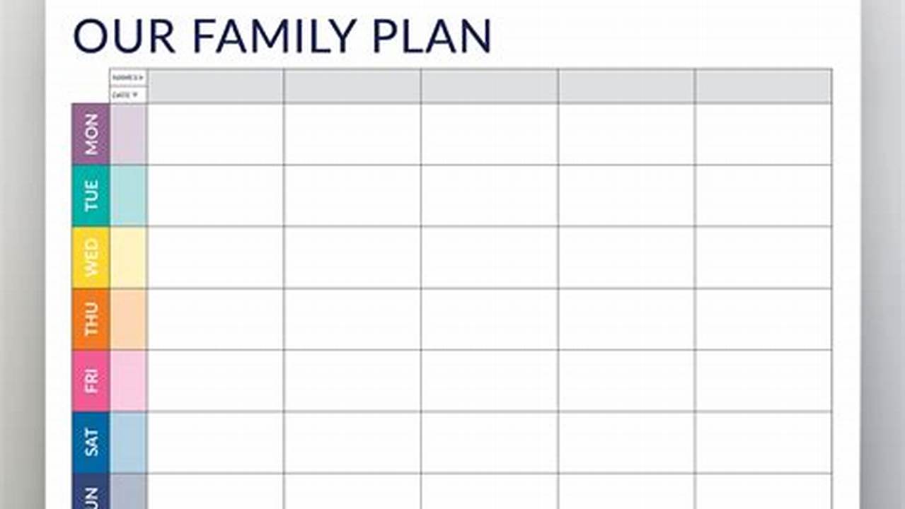Family Monthly Planner Template