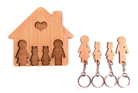 Family Puzzle Keychain Vector Cut Files