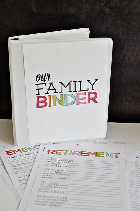 Family Binder Printables