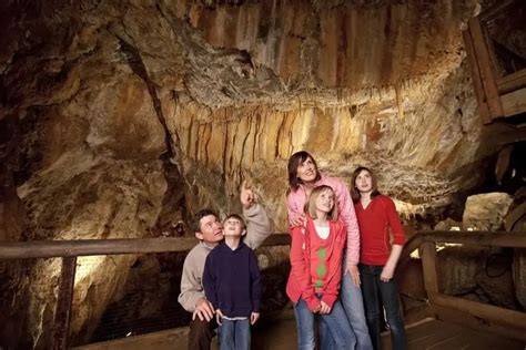 Family on a cave tour
