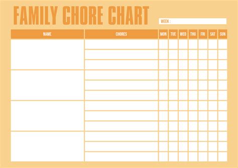 Family Chore Chart Printable
