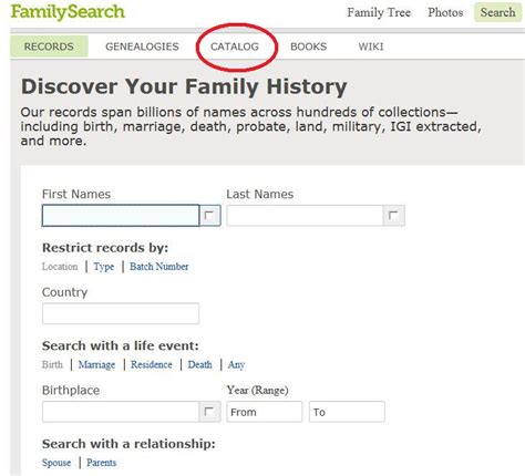 Family History Center Library Catalog