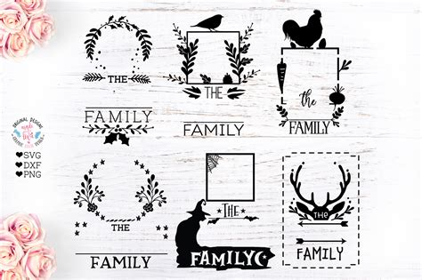 Download Family Monogram Frames Bundle Commercial Use DXF Files