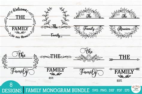 Download Family Monogram Frames Bundle Files DXF Files