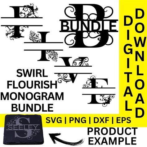 Download Family Monogram Maker with Split Text Files DXF Files