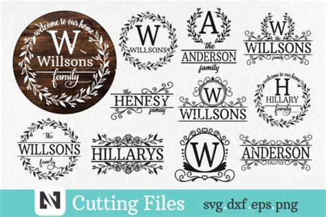 Download Family Monogram Porch Sign Bundle Creativefabrica
