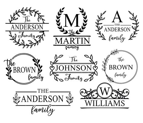 Download Family Monogram Porch Sign Bundle Cricut SVG DXF Files