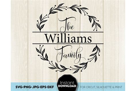 Download Family Monogram Sign Split Last Name Cameo