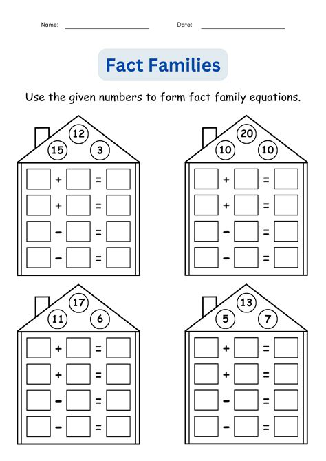 Family Of Facts Worksheets