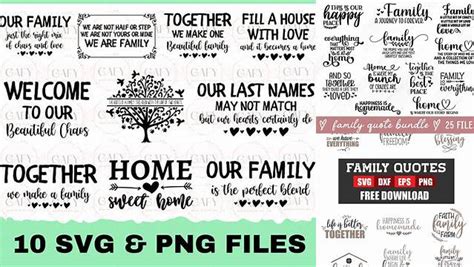 Download Family Quotes Bundle Cut Files