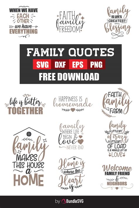 Download Family Quotes Bundle Files Free PSD Mockups