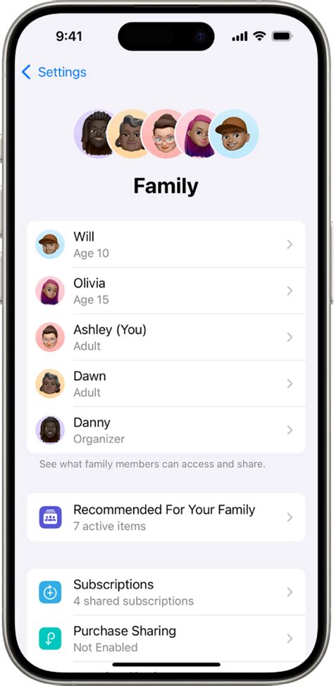Family Recommendations
